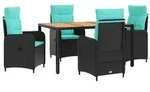 vidaXL Outdoortisch-Set 5 stk. PE Rattan und pulverbeschichteter Stahl