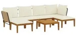 vidaXL 7 pcs Massives Akazienholz & Seil Natur