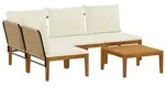 vidaXL 5 pcs Massives Akazienholz & Seil Natur