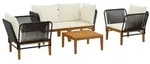 vidaXL 5 pcs Massives Akazienholz & Seil Natur