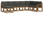 vidaXL Outdoor-Sofagarnitur mit Kissen 8 pcs Natur und Anthrazit