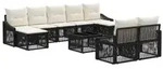 vidaXL Gartensofa-set 10 pcs Schwarz Poly-Rattan