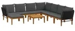 vidaXL 9 pcs Massives Akazienholz & Seil Natur