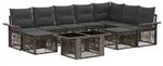 vidaXL Gartensofa-set 10 stk. Grau und Dunkelgrau Poly-Rattan