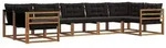 vidaXL Outdoor-Sofagarnitur mit Kissen 7 pcs Nat&uuml;rlich und Schwarz