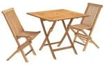 vidaXL 3-teiliges klappbares Garten Bistro Set Natur Massivholz Teak