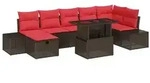 vidaXL Gartensofa-set 8 stk. Braun Poly-Rattan