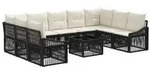 vidaXL Gartensofa-set Verstellbar 10 pcs Schwarz Poly-Rattan