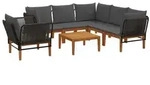 vidaXL 7 pcs Massives Akazienholz & Seil Natur
