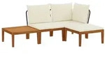 vidaXL 4 pcs Massives Akazienholz & Seil Natur
