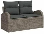 vidaXL Sofa Set 5 stk. Grau und Dunkelgrau Polyrattan und Stahl