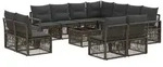 vidaXL Gartensofa-set 12 pcs Grau Poly-Rattan