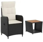 vidaXL Garten-Lounge-Set 2 stk. Schwarz und Cremewei&szlig;