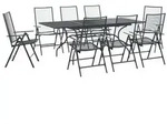 vidaXL Garten Essgruppe 9 pcs Anthrazit 212 x 90 x 76 cm