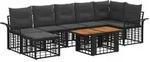 vidaXL Gartensofa-set 8 stk. Schwarz und Dunkelgrau Poly-Rattan