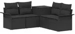 vidaXL Sofa Set 5 stk. Schwarz Polyrattan und Stahl
