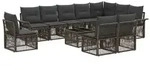 vidaXL Gartensofa-set 11 pcs Grau Poly-Rattan