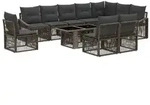 vidaXL Gartensofa-set 11 stk. Grau und Dunkelgrau Poly-Rattan