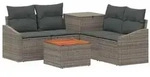 vidaXL Sofa Set 6 stk. Grau und Dunkelgrau Polyrattan und Stahl