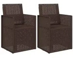 vidaXL Garten Esszimmerst&uuml;hle 2 pcs Braun PP