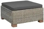 vidaXL Hocker mit Kissen GENDT Naturrattan Kubu Grau