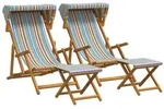 vidaXL Liegestuhl 4 pcs 3 Position Massives Eukalyptus Holz Mehrfarbig