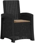 vidaXL Liegesessel Garten Rattan-Optik Anthrazit und Taupe PP