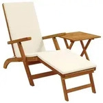 vidaXL Liegestuhl zum Verstellen und Klappen 2 pcs Cremewei&szlig;