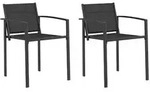 vidaXL Gartenst&uuml;hle 2 pcs Schwarz und Anthrazit 53,5 x 59 x 77 cm