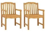 vidaXL Gartenstuhl 2 pcs Natur 58 x 60 x 93 cm Massivholz Teak