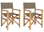 vidaXL Esszimmerstuhl 56 x 54 x 87 cm 100% Polyester mit solidem Teak