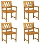 vidaXL Bank Outdoor 4 pcs Natur 56 x 55,5 x 90 cm Massivholz Akazie
