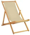 vidaXL Liegestuhl Beige Massivholz Teak