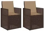 vidaXL Garten Esszimmerst&uuml;hle 2 pcs Braun und Taupe PP