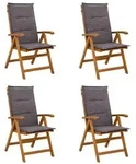 vidaXL Liegest&uuml;hle f&uuml;r den Garten 4 stk. Natur Massivholz Akazie