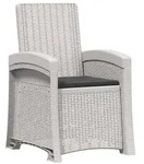 vidaXL Liegesessel Garten Rattan-Optik Wei&szlig; und Anthrazit PP