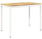 vidaXL Gartenbar-Tisch Wei&szlig; 141 x 80,5 x 105 cm Massivholz Akazie