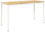 vidaXL Gartenbar-Tisch Wei&szlig; 196 x 80,5 x 105 cm Massivholz Akazie