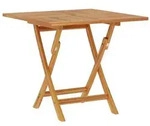 vidaXL Klappbarer Gartentisch Natur 90 x 90 x 75 cm Massives Teakholz