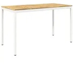 vidaXL Gartenbar-Tisch Wei&szlig; 180 x 88,5 x 105 cm Massivholz Akazie