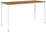 vidaXL Gartenbar-Tisch Nat&uuml;rlich und Wei&szlig; 196 x 80,5 x 105 cm