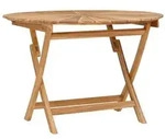 vidaXL Klappbarer Gartentisch Natur &Oslash; 110 x 75 cm Teak-Massivholz