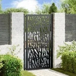 vidaXL Gartentor Schwarz 105x180 cm Stahl Spurendesign