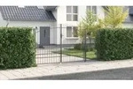 vidaXL Gartentor mit Spear-Top Grau 195x400 cm Stahl
