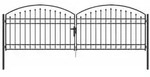 vidaXL Zauntor Assen 401 x 175,5 cm Stahl Grau Abschlie&szlig;bar