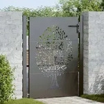 vidaXL Gartentor Schwarz 110 x 130 cm Pulverbeschichteter Stahl