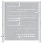 vidaXL Gartentor mit Schloss Silber 85 x 97 cm Edelstahl