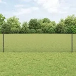 vidaXL Welded Wire Zaun mit 44 U-Posts Grau 0.6x100 m Stahl