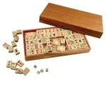 6323 - Mah Jongg, mit arabischen Zahlen, Brettspiel aus Holz, f&uuml;r 4 Spieler, ab 8