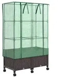 vidaXL Gartenplanter mit Gew&auml;chshausabdeckung und R&auml;dern 2 Stk. Braun
